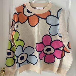 THML Multicolor Floral Crew Neck Sweater